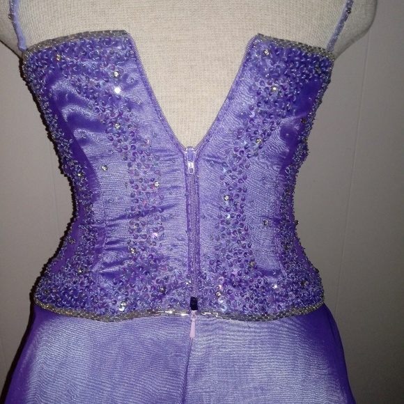 Fleur DeLis 2 Pc Prom Dress Sz 4 Lilac - Picture 5 of 7